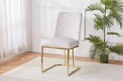 Gold Chromed Dining Chair HT08(2 Chairs) | Fondhouse