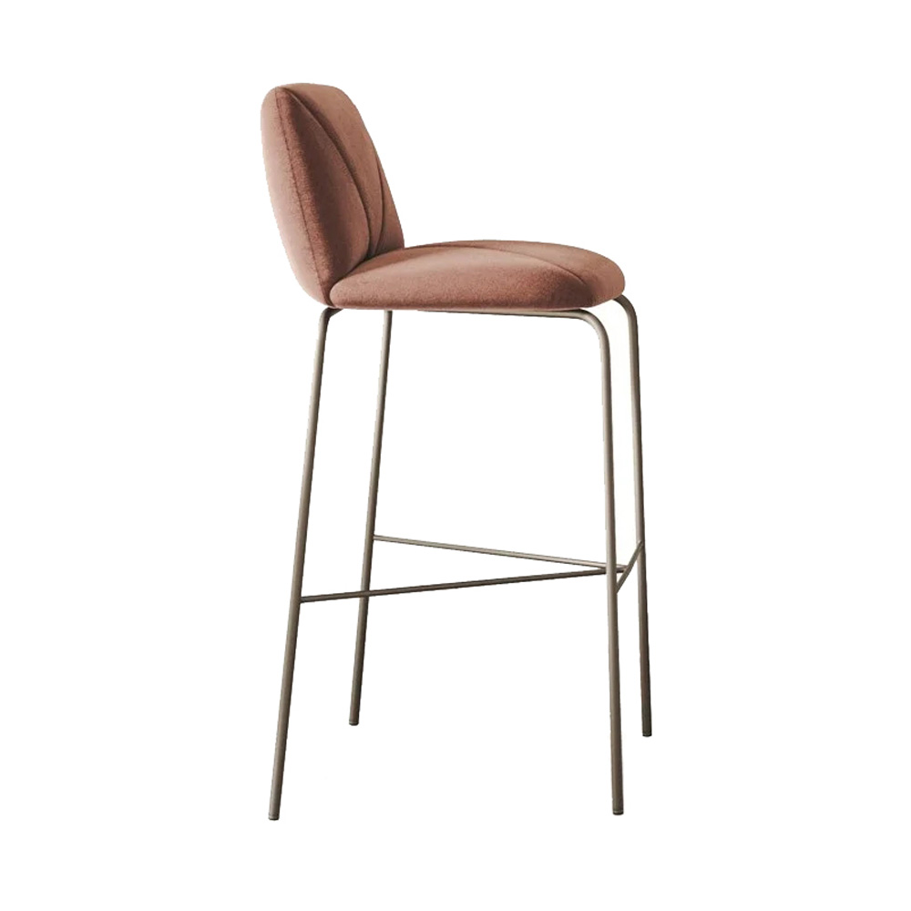 Bar Stool Velvet with Metal Black Powder Coating Legs HTB0020 | HOMETREE