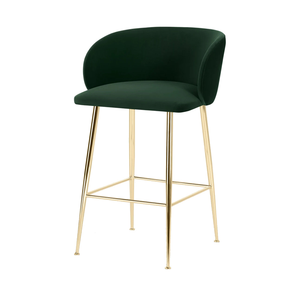 Bar Stool Fabric with Metal Gold Chromed Legs HTB0023 | HOMETREE