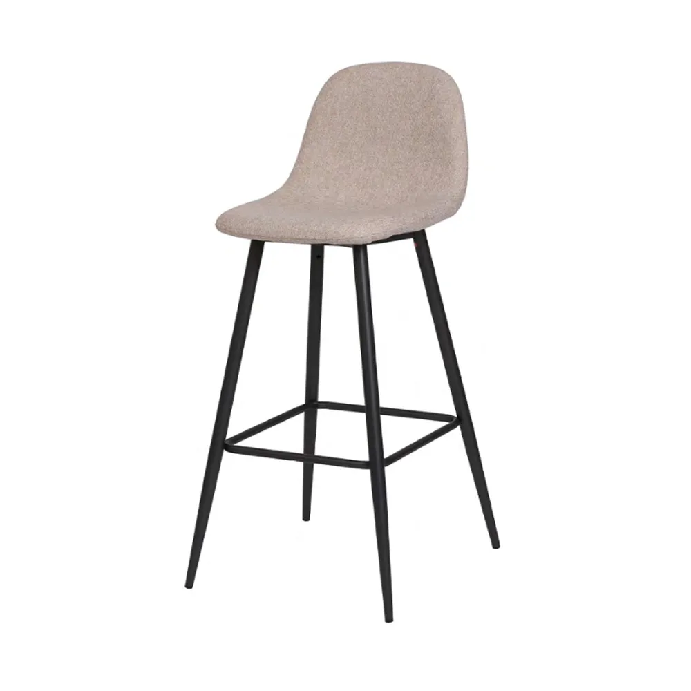 Bar Stool Linen with Metal Black Powder Coating Legs HTB0038 | HOMETREE
