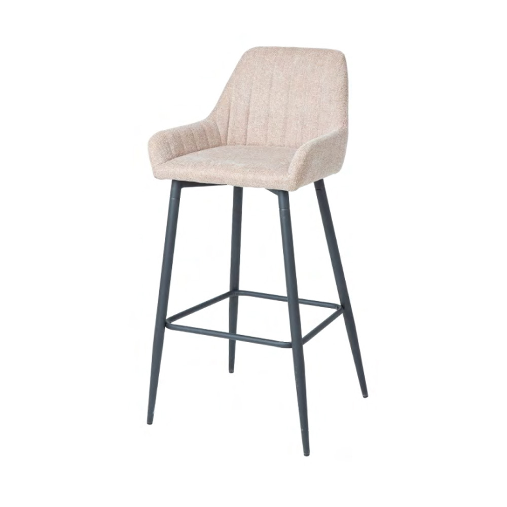 Bar Stool Linen with Metal Black Powder Coating Legs HTB0039 | HOMETREE