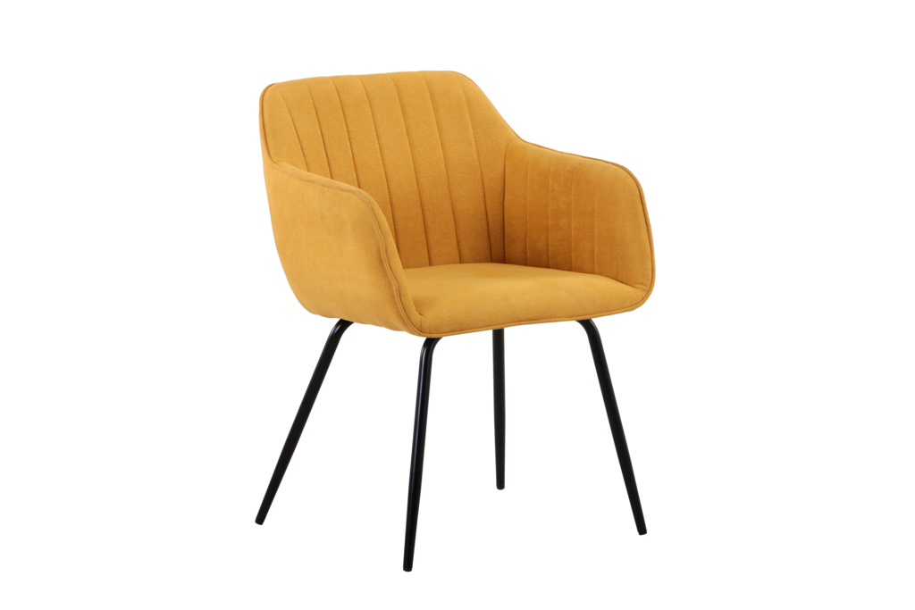 Dining Chair Fabric with Metal Black Powder Coating Legs HTC0108 | HOMETREE