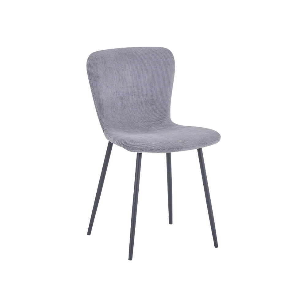 Dining Chairs Set of 4 Fabric/Grey AWS148UK | LEUKHOUSE