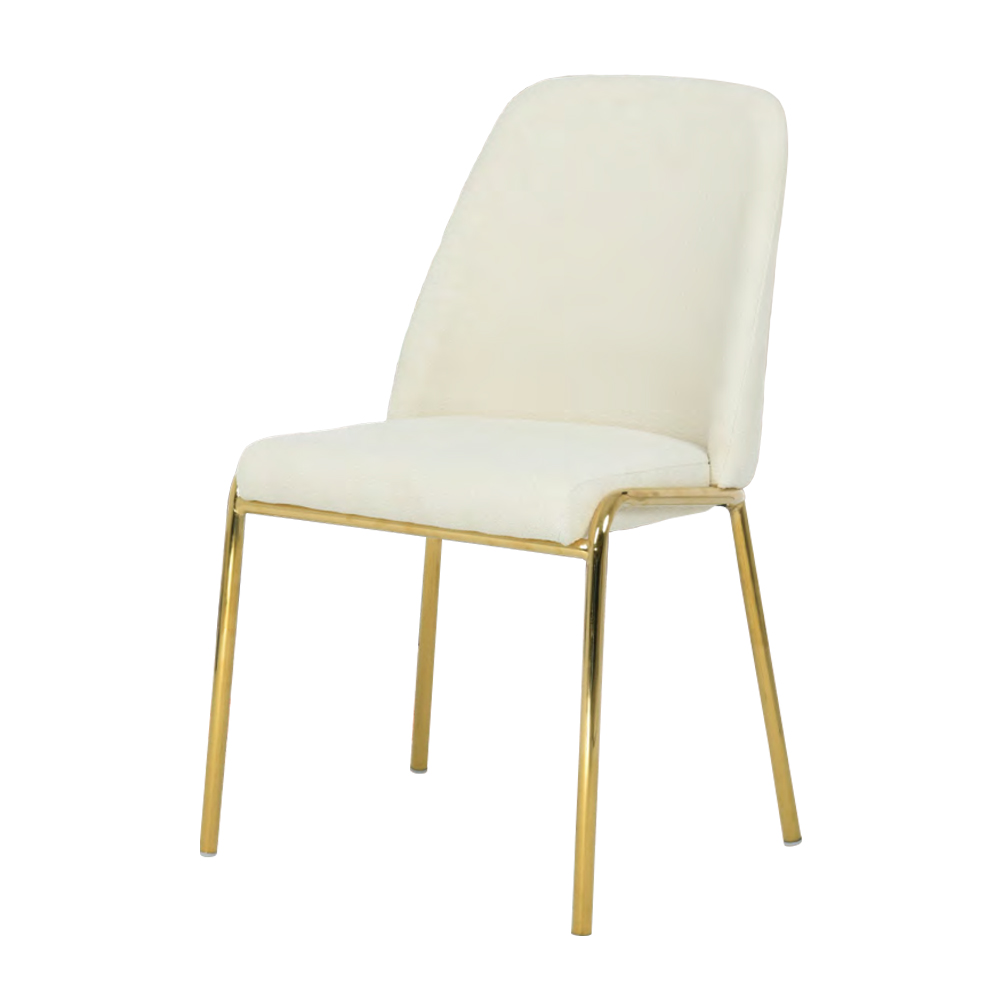 Dining Chair Fabric with Metal Gold Chromed Legs HTC0187 | HOMETREE