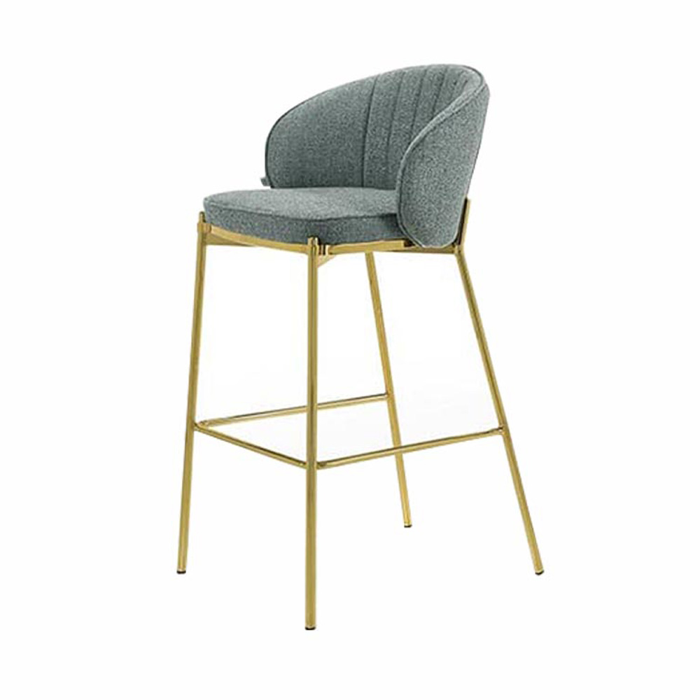 Bar Stool Fabric with Metal Gold Chromed Legs HTB0019 | HOMETREE
