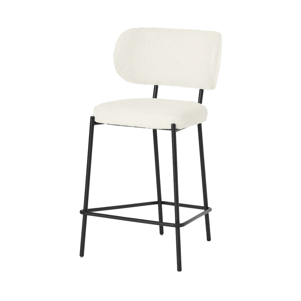 Bar Stool Boucle with Metal Black Powder Coating Legs HTB0010 | HOMETREE