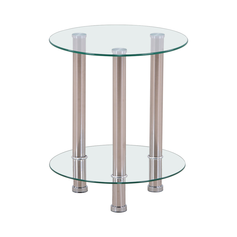 Small Round Glass Coffee Table Clear AWS007UK | LEUKHOUSE