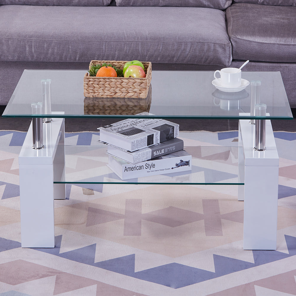 Coffee Table Rectangle Glass LKL020CTAWS | FONDHOUSE