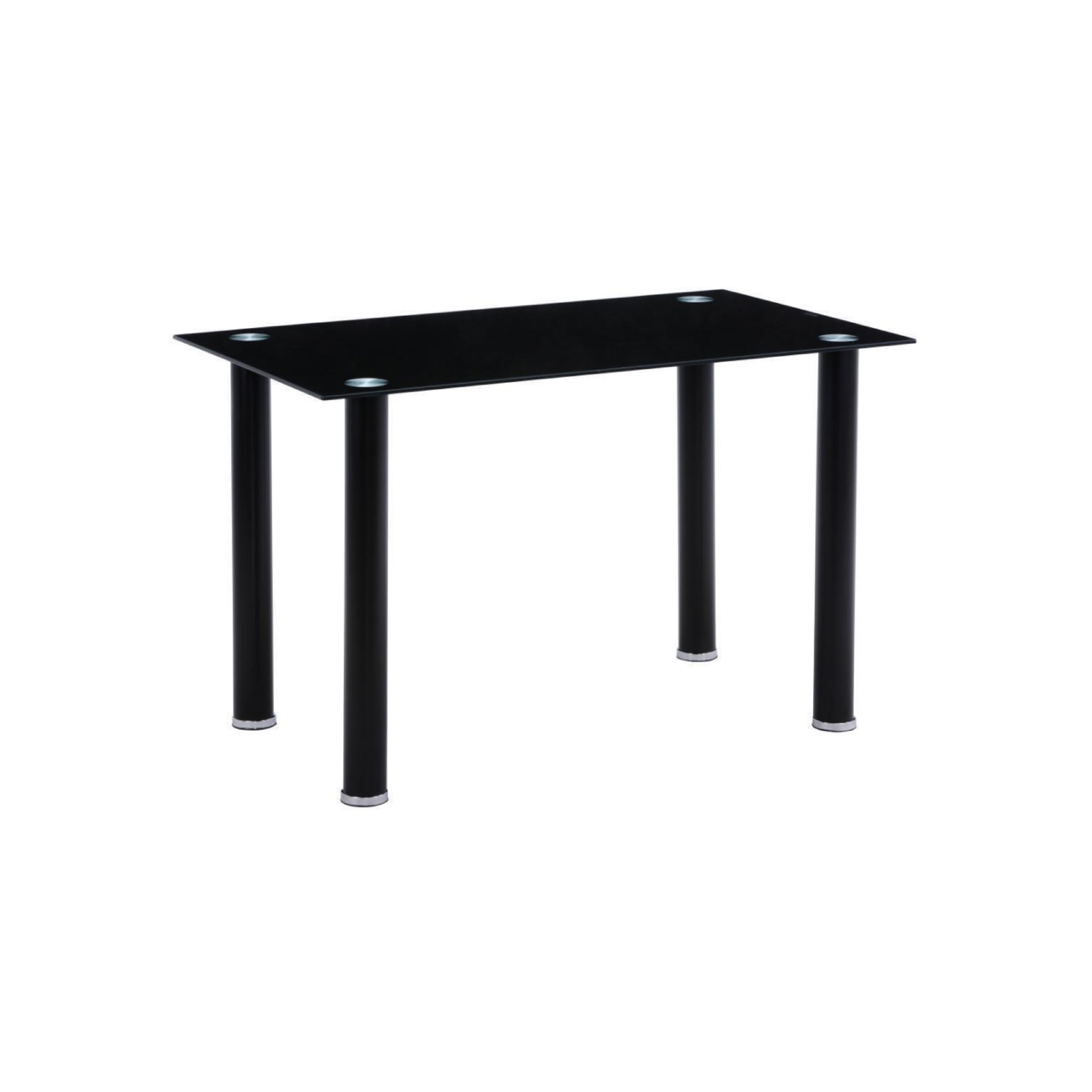 طاولة طعام مستطيلة زجاجية سوداء LKD068DTAWS | LEUKHOME
