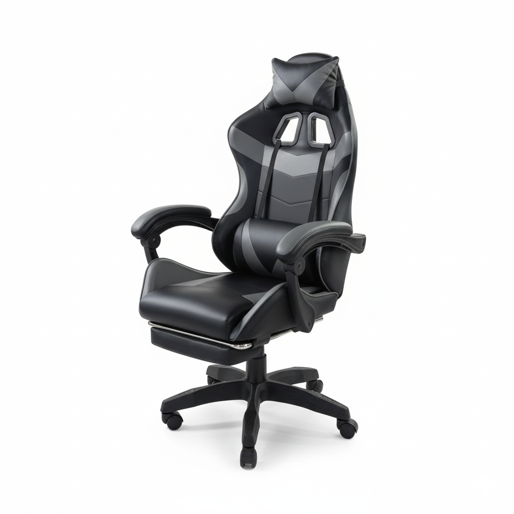 Gaming Chair Grey Adjustable Height (1 Chair) LKG008GCYN | LEUKHOME