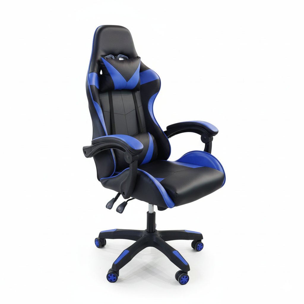 Gaming Chair Blue Adjustable Height (1 Chair) LKG002GCYN | LEUKHOME