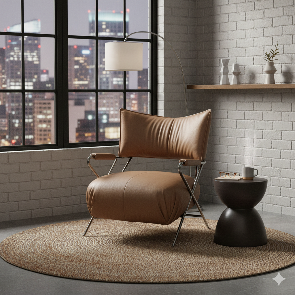 Armchair Bage Leather LKX007ACSY | LEUKHOME