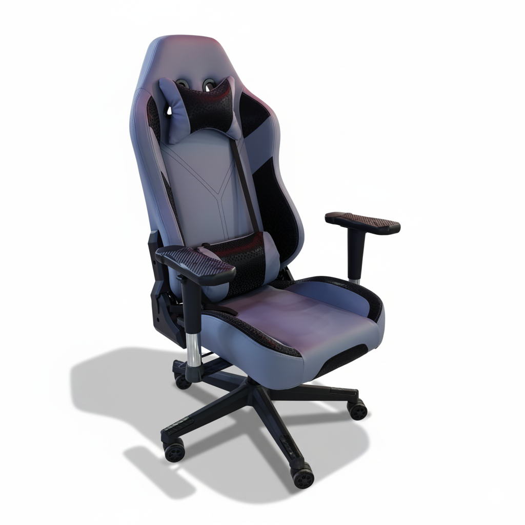Gaming Chair Grey Adjustable Height (1 Chair) LKG010GCYN | LEUKHOME