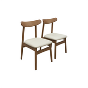 Dining Chair PU Oak (2 Chairs) LKD090DCDSBL | LEUKHOME