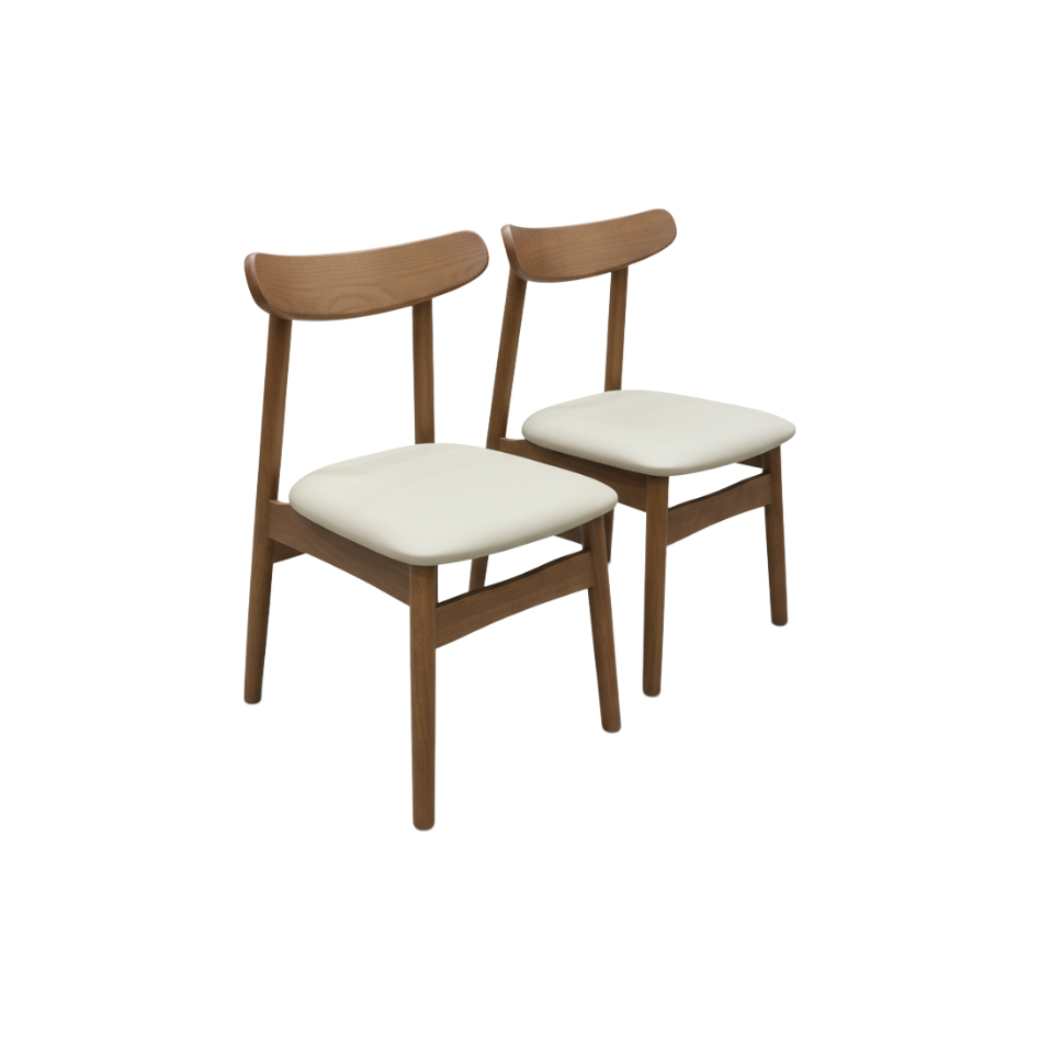 Dining Chair PU Oak (2 Chairs) LKD090DCDSBL | LEUKHOME