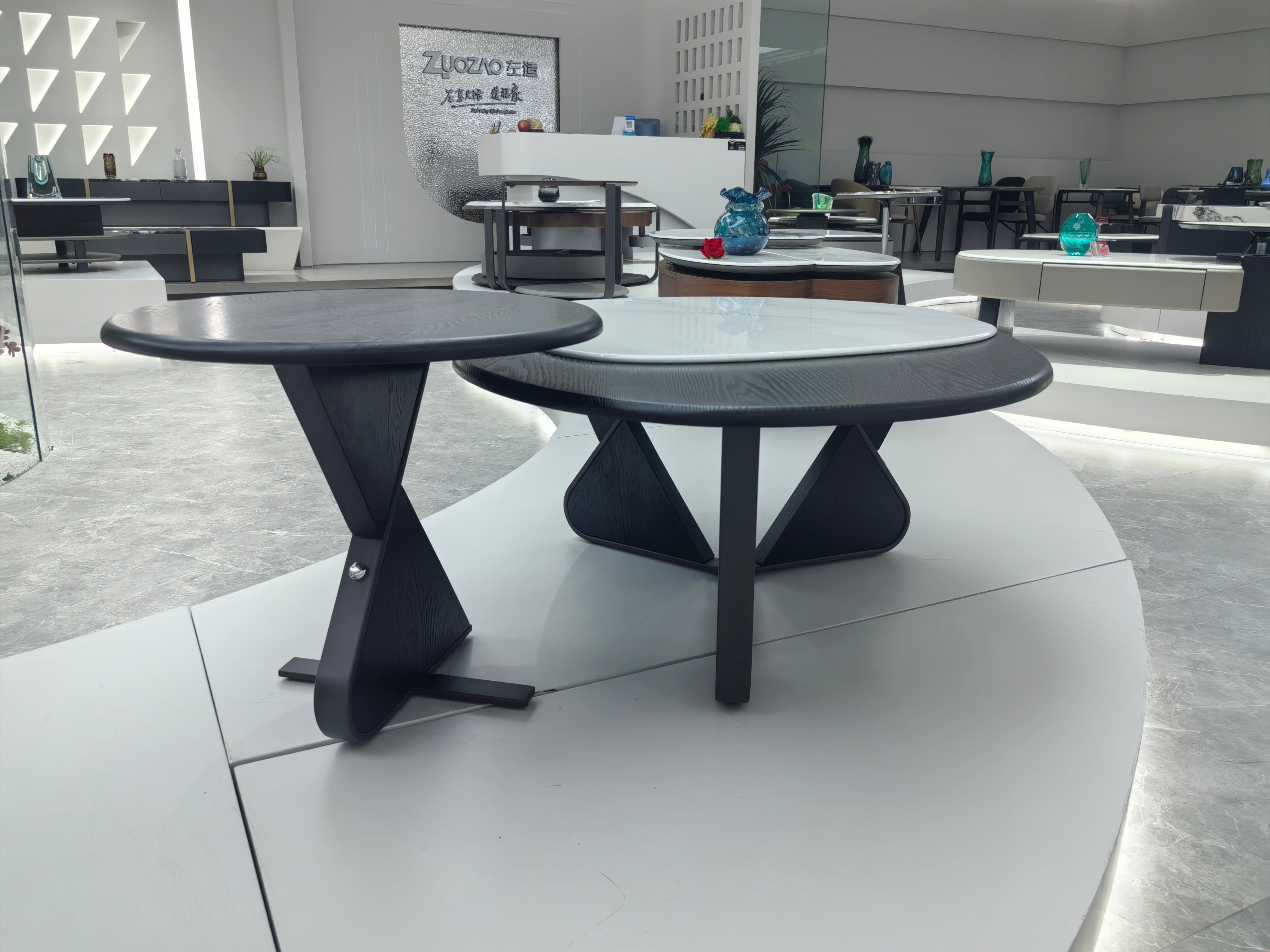 Coffee Table Artificial Stone Wood Veneer LKL025CTZZ | LEUKHOME