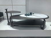 Coffee Table Artificial Stone Wood Veneer LKL031CTZZ | LEUKHOME