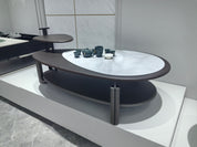 Coffee Table Artificial Stone Wood Veneer LKL031CTZZ | LEUKHOME