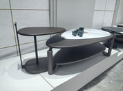 Coffee Table Artificial Stone Wood Veneer LKL031CTZZ | LEUKHOME