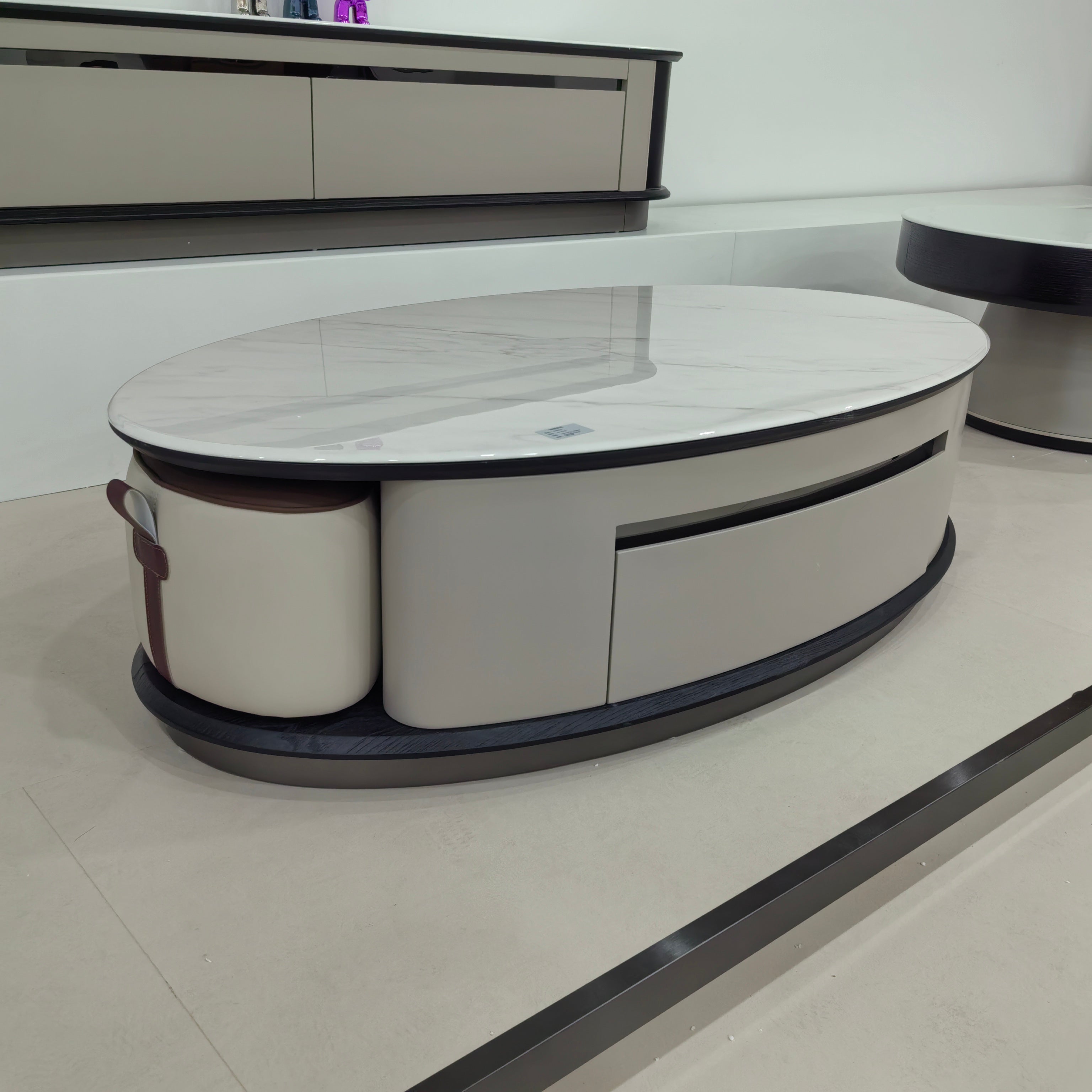 Coffee Table Artificial Stone Baking Paint Raised LKLM1520CTFH | LEUKHOME