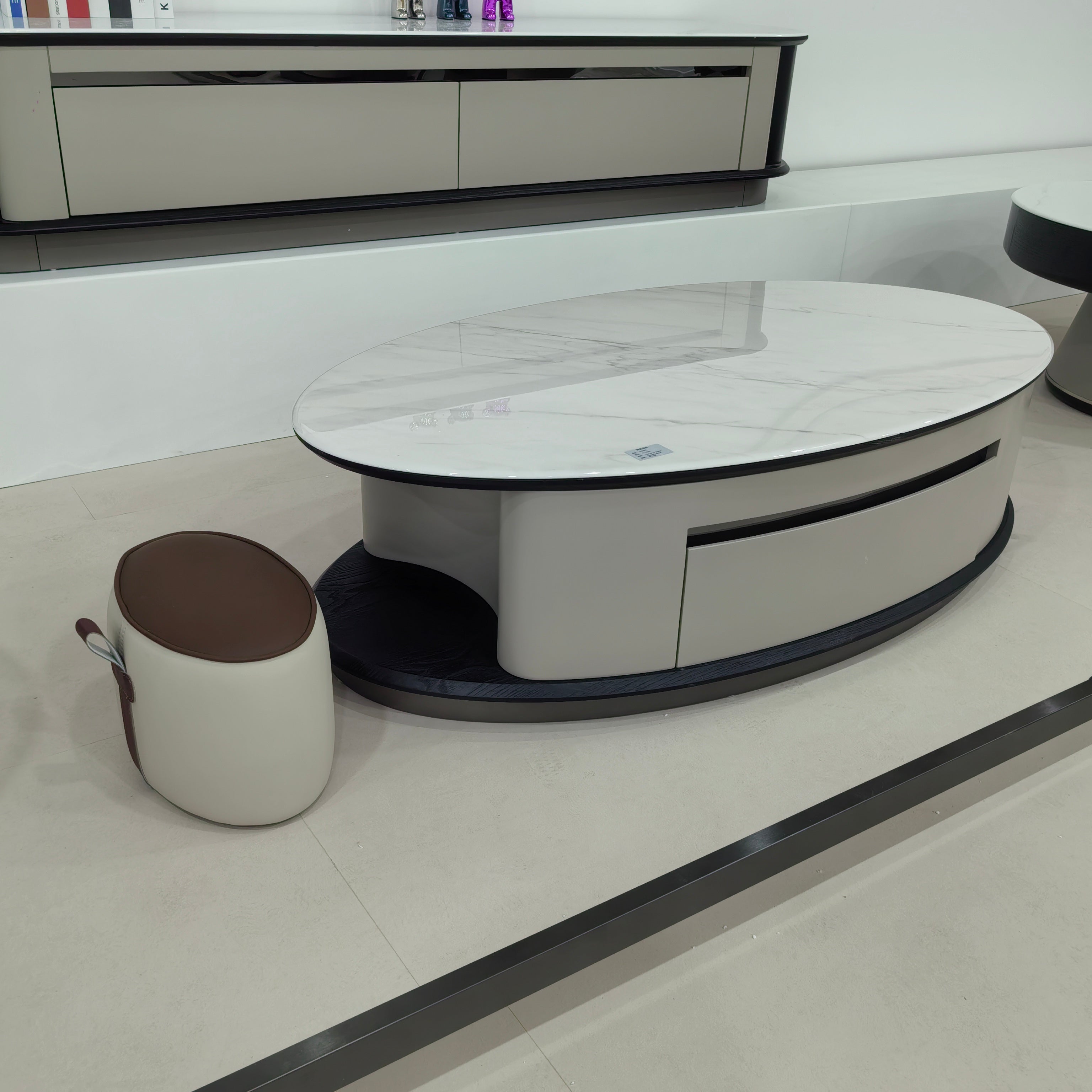 Coffee Table Artificial Stone Baking Paint Raised LKLM1520CTFH | LEUKHOME