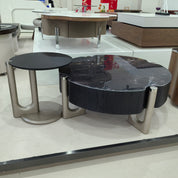 Coffee Table Artificial Stone Wood Veneer LKLM3333CTFH | LEUKHOME