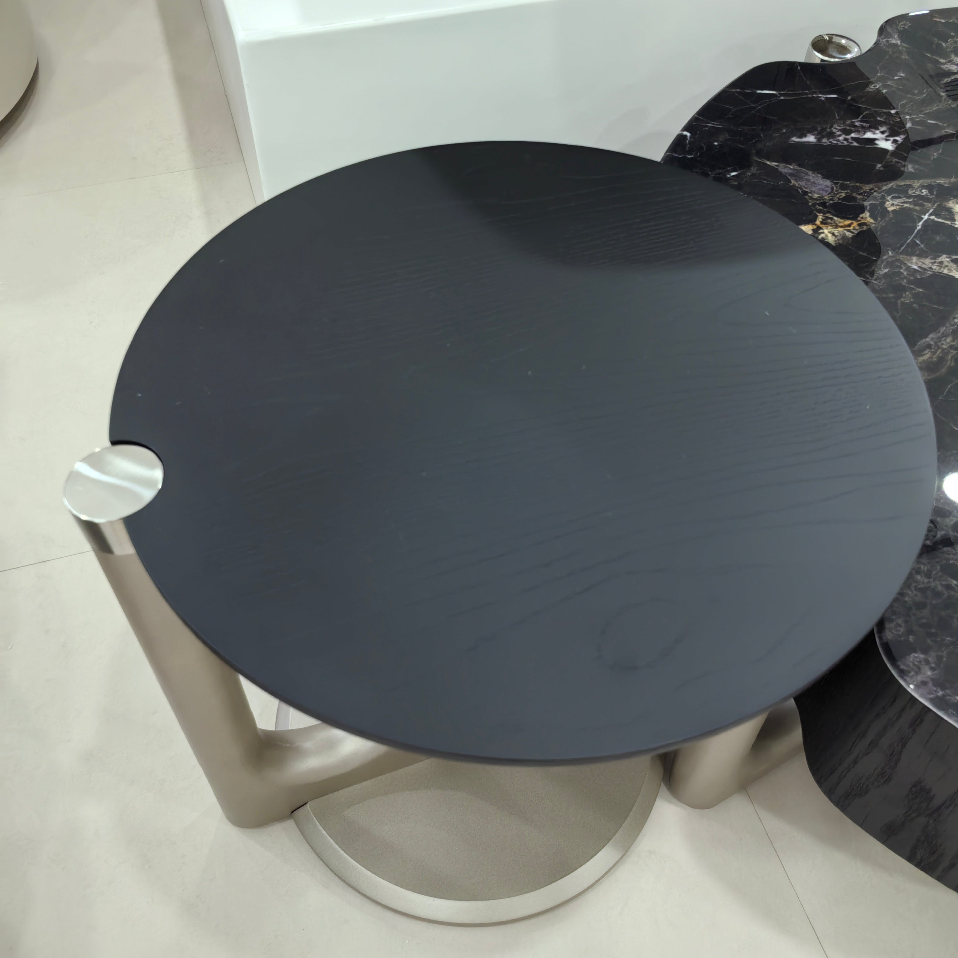 Coffee Table Artificial Stone Wood Veneer LKLM3333CTFH | LEUKHOME