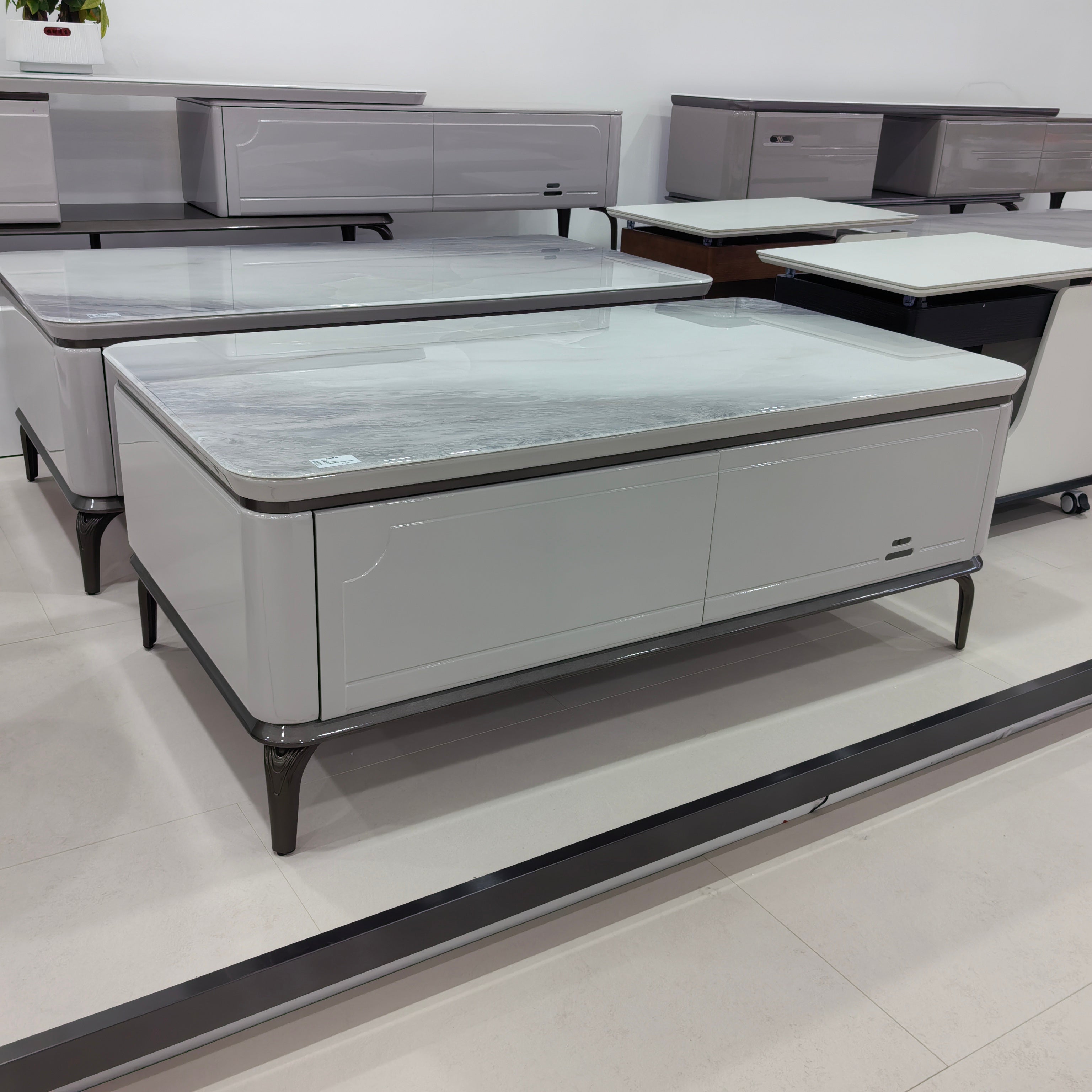 Coffee Table Artificial Stone Baking Paint LKLR133CTFH | LEUKHOME