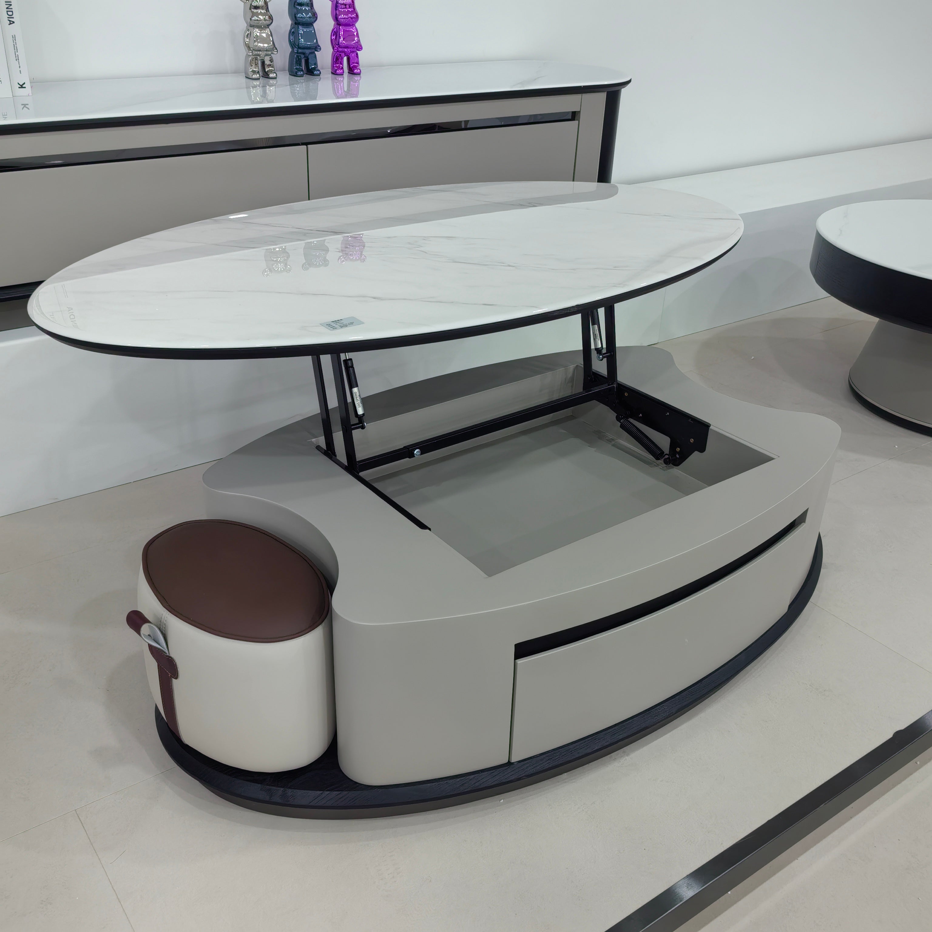 Coffee Table Artificial Stone Baking Paint Raised LKLM1520CTFH | LEUKHOME