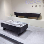 Coffee Table Artificial Stone Wood Veneer LKL037CTAYG | LEUKHOME