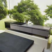 TV Stand Sintered Stone Baking Paint Wood Veneer LKL040TSAYG | LEUKHOME