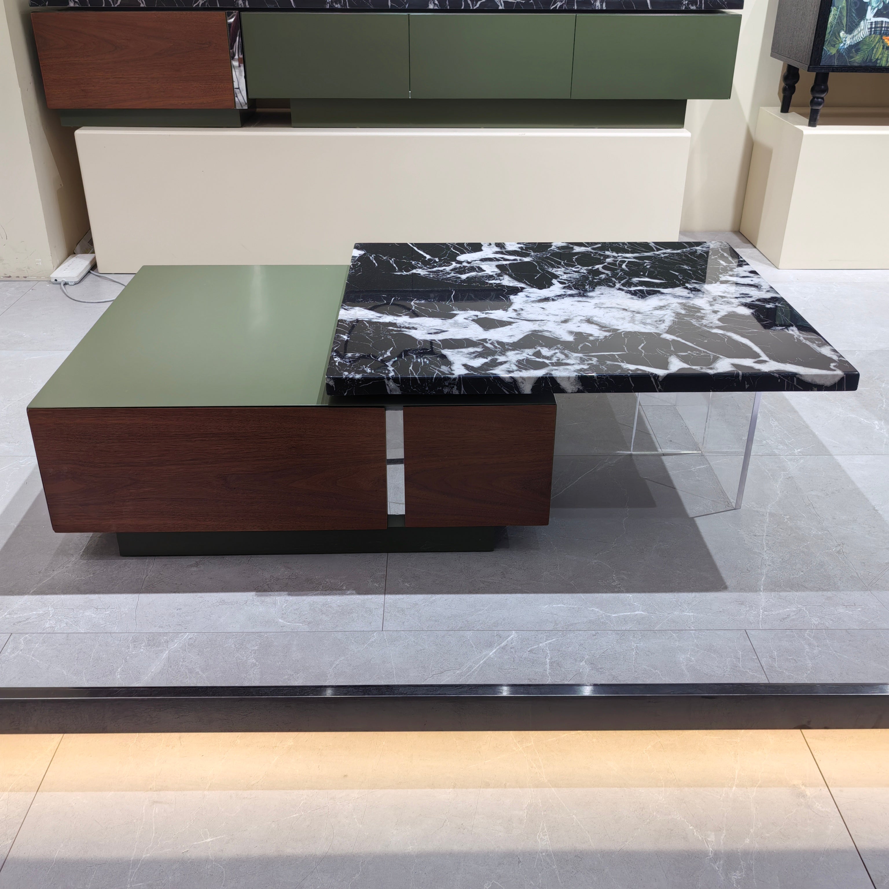 Coffee Table Marble Baking Paint Wood Veneer LKL044CTAYG | LEUKHOME