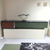 TV Stand Marble Baking Paint Wood Veneer LKL045TSAYG | LEUKHOME