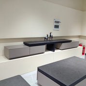 TV Stand Sintered Stone Baking Paint Wood Veneer LKL051TSAYG | LEUKHOME
