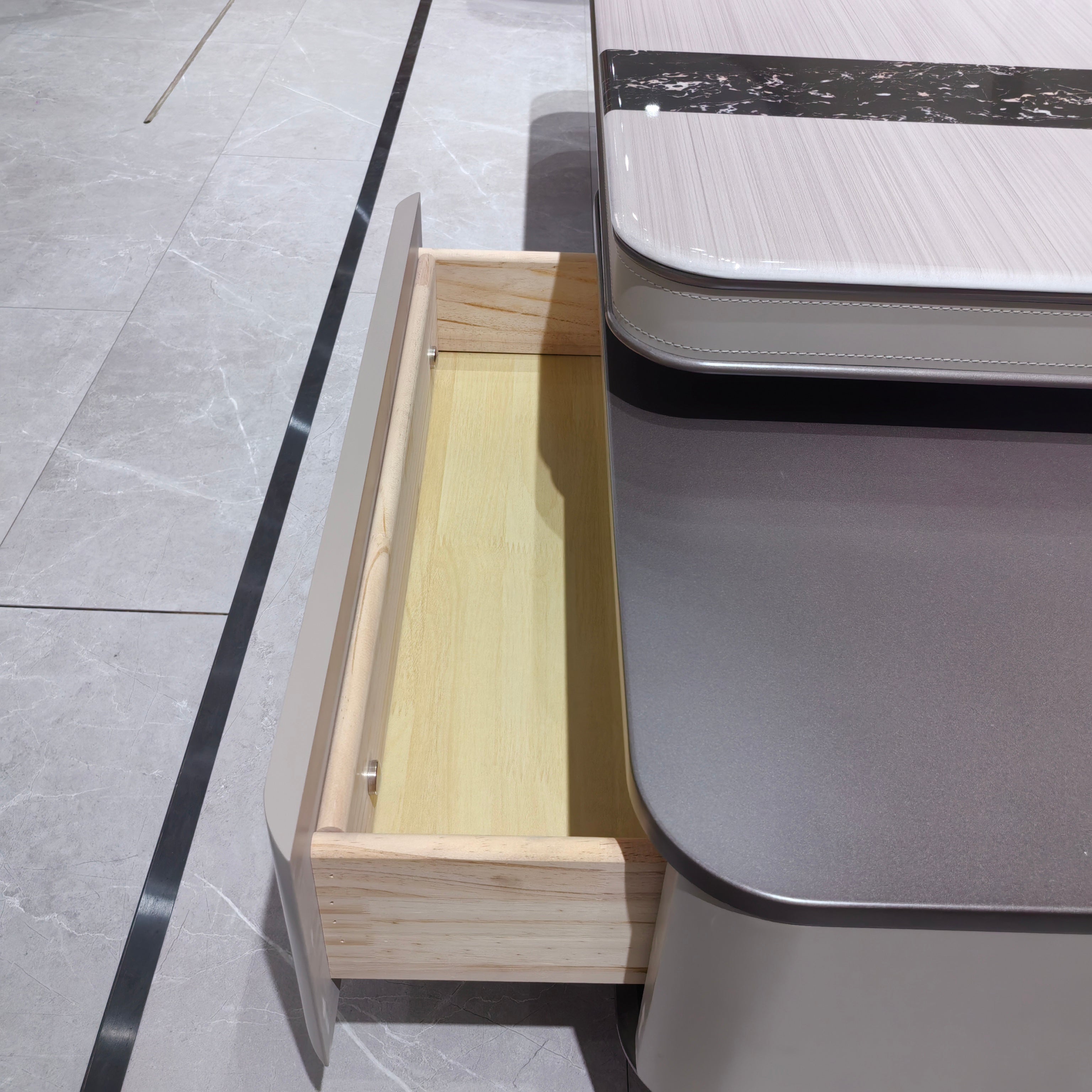 Coffee Table Artificial Stone Baking Paint Wood Veneer LKL052CTAYG | LEUKHOME