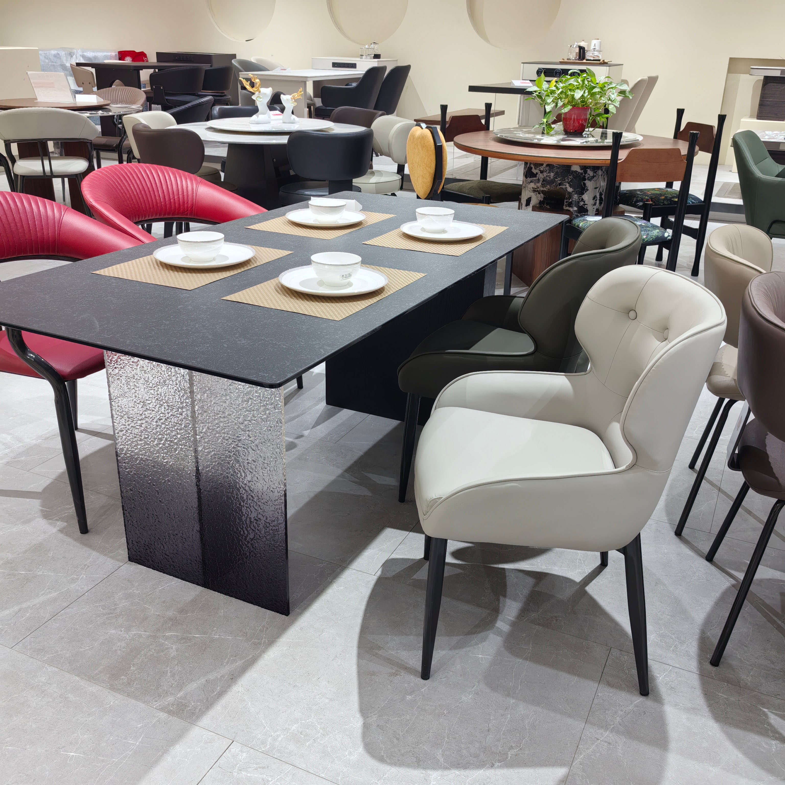 Dining Chair (2 Chairs) LKD032DCAYG | LEUKHOME