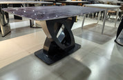 Dining Table Super Crystal Carbon Steel LKD097DTHX | LEUKHOME