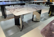 Dining Table Super Crystal Solid Wood Stainless Steel LKD098DTHX | LEUKHOME