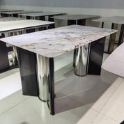 Dining Table Super Crystal Stainless Steel LKD112DTHX | LEUKHOME