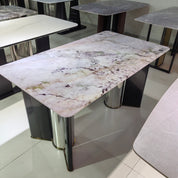 Dining Table Super Crystal Stainless Steel LKD112DTHX | LEUKHOME