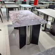 Dining Table Super Crystal Stainless Steel LKD112DTHX | LEUKHOME