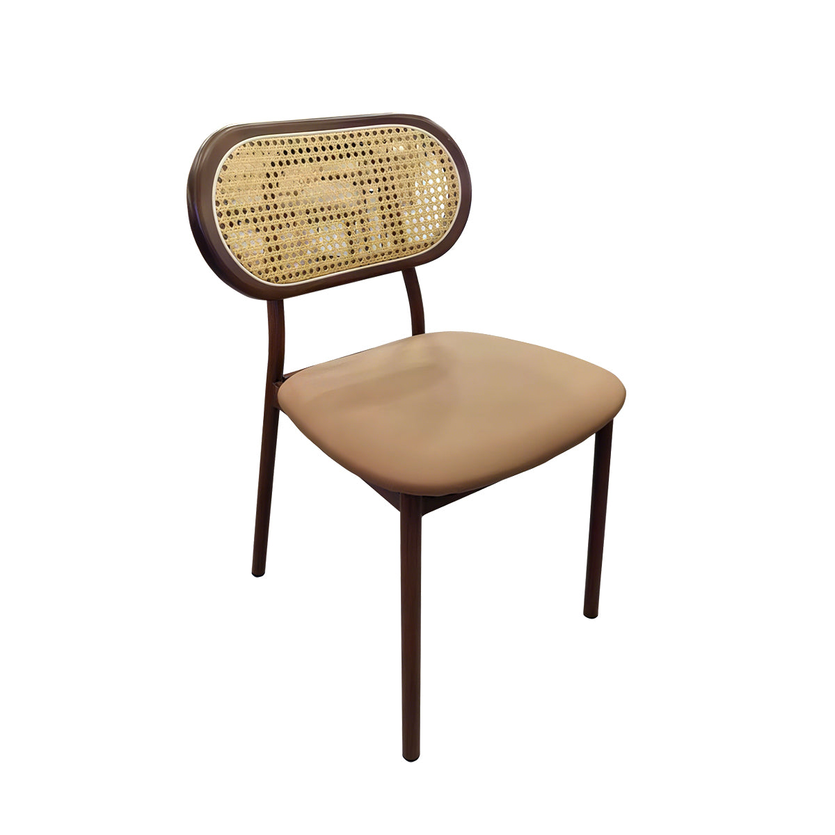 Обеденные стулья из ротанга в стиле Mid Century Modern, плетеные из полиэтилена с металлическими ножками (3 стула) LKD045DCZJ | LEUKHOME