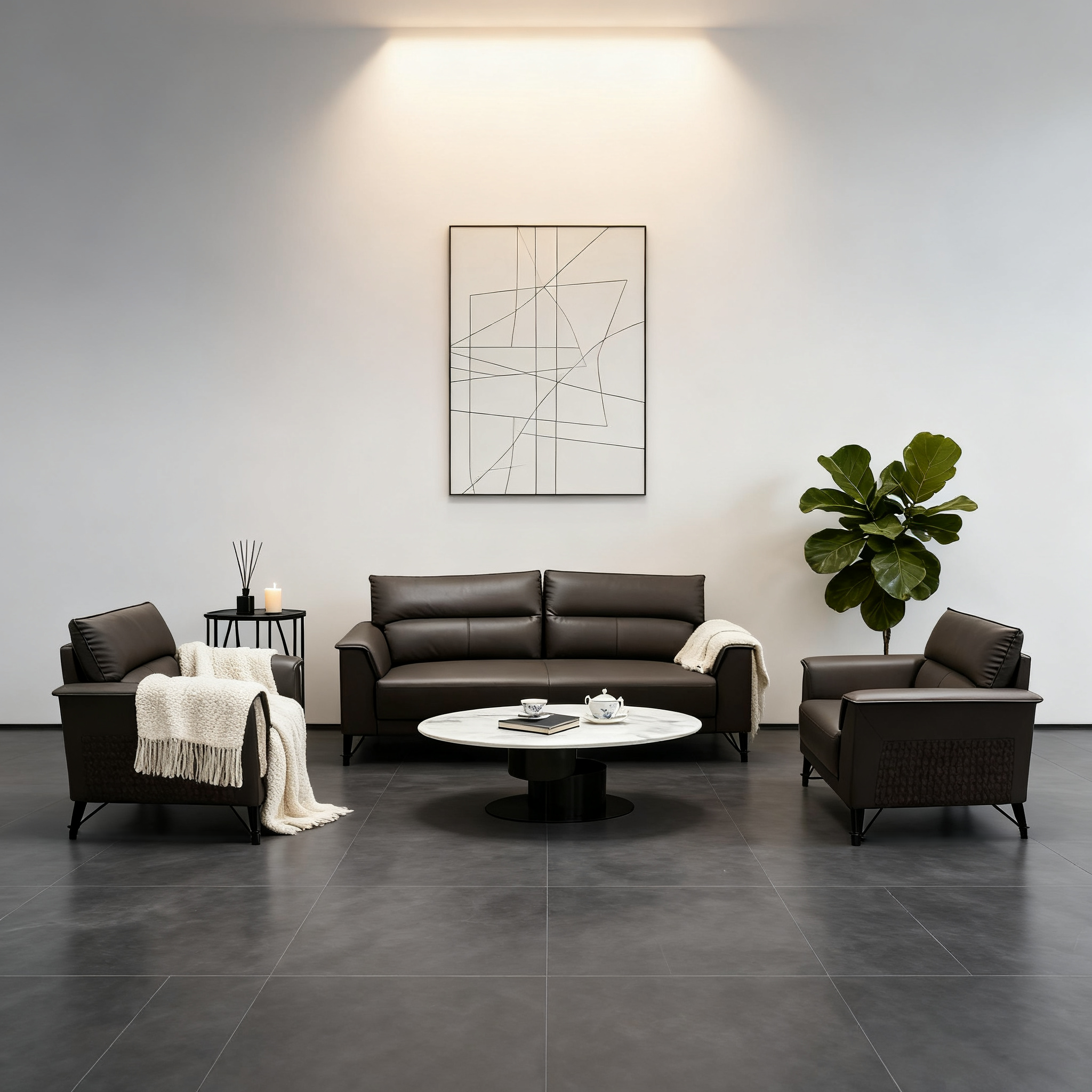 Sofa Set Eco Leather (3+1+1) LKL044SFXC | LEUKHOME
