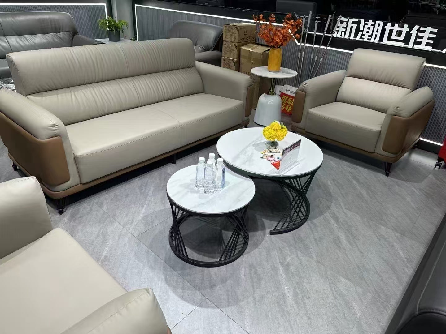 Sofa Set Eco Leather (3+1+1) LKL037SFXC | LEUKHOME