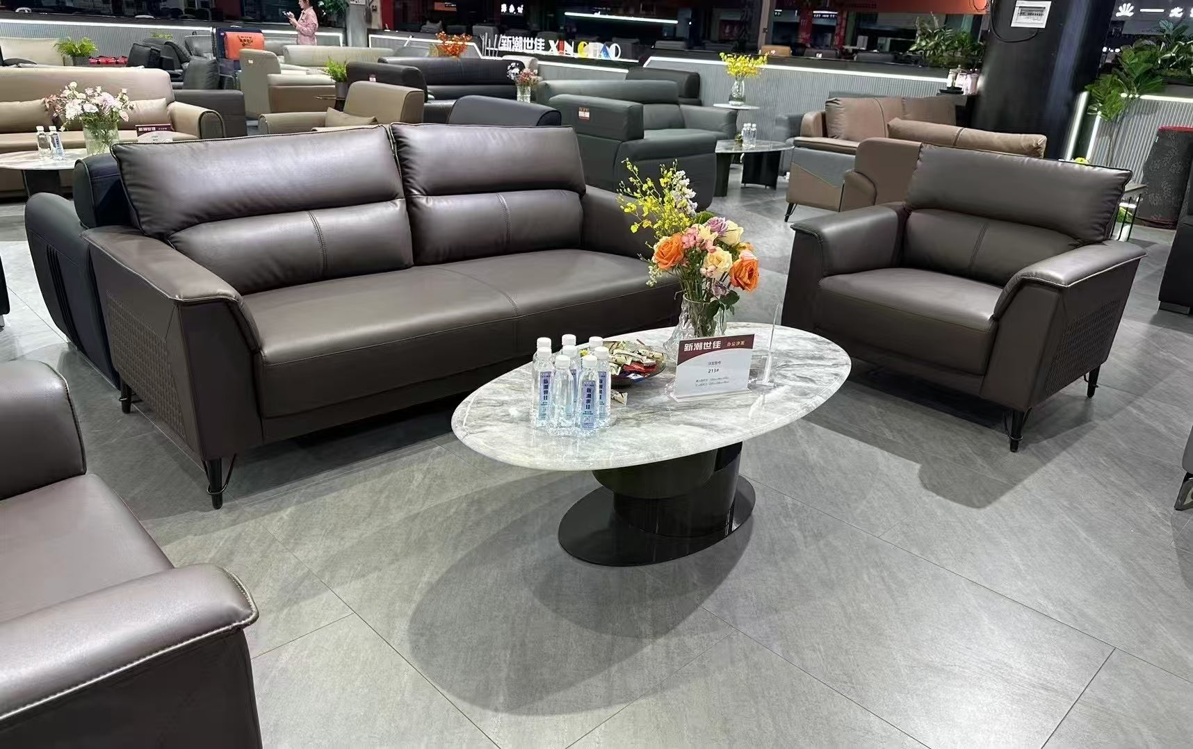 Sofa Set Eco Leather (3+1+1) LKL044SFXC | LEUKHOME