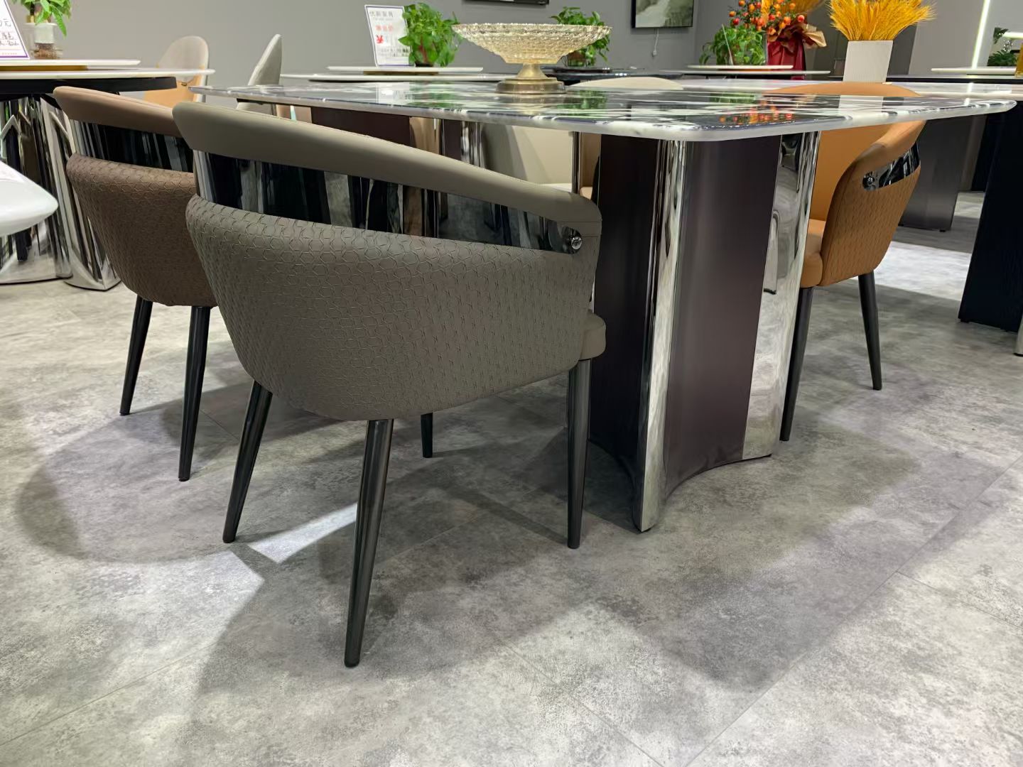 Dining Table Super Crystal Stainless Steel LKD059DTYX | LEUKHOME