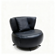 Armchair Black Leather LKX010ACSY | LEUKHOME