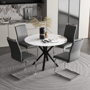 Dining Chairs Set of 4 Faux Leather/Black AWS266UK | LEUKHOUSE