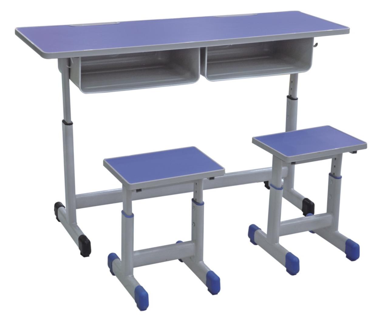 Double Desk and Chair, 1 Set (1 Table+2 Chairs) LKS120DKRY | LEUKHOME