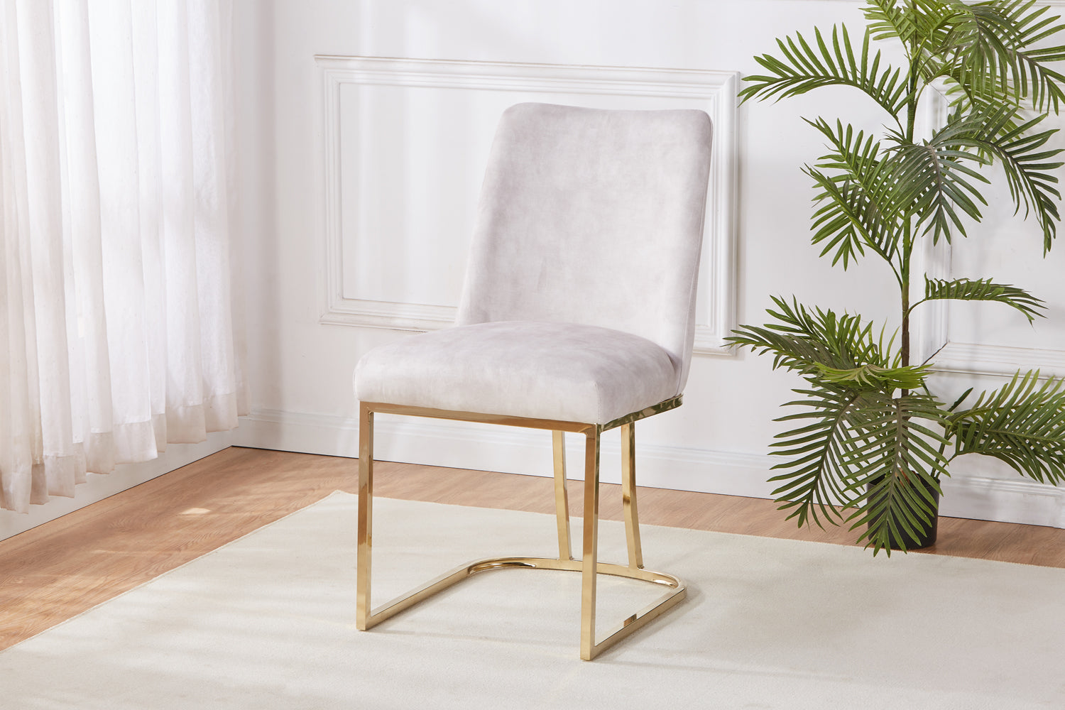 Gold Chromed Dining Chair HT08 | Fondhouse